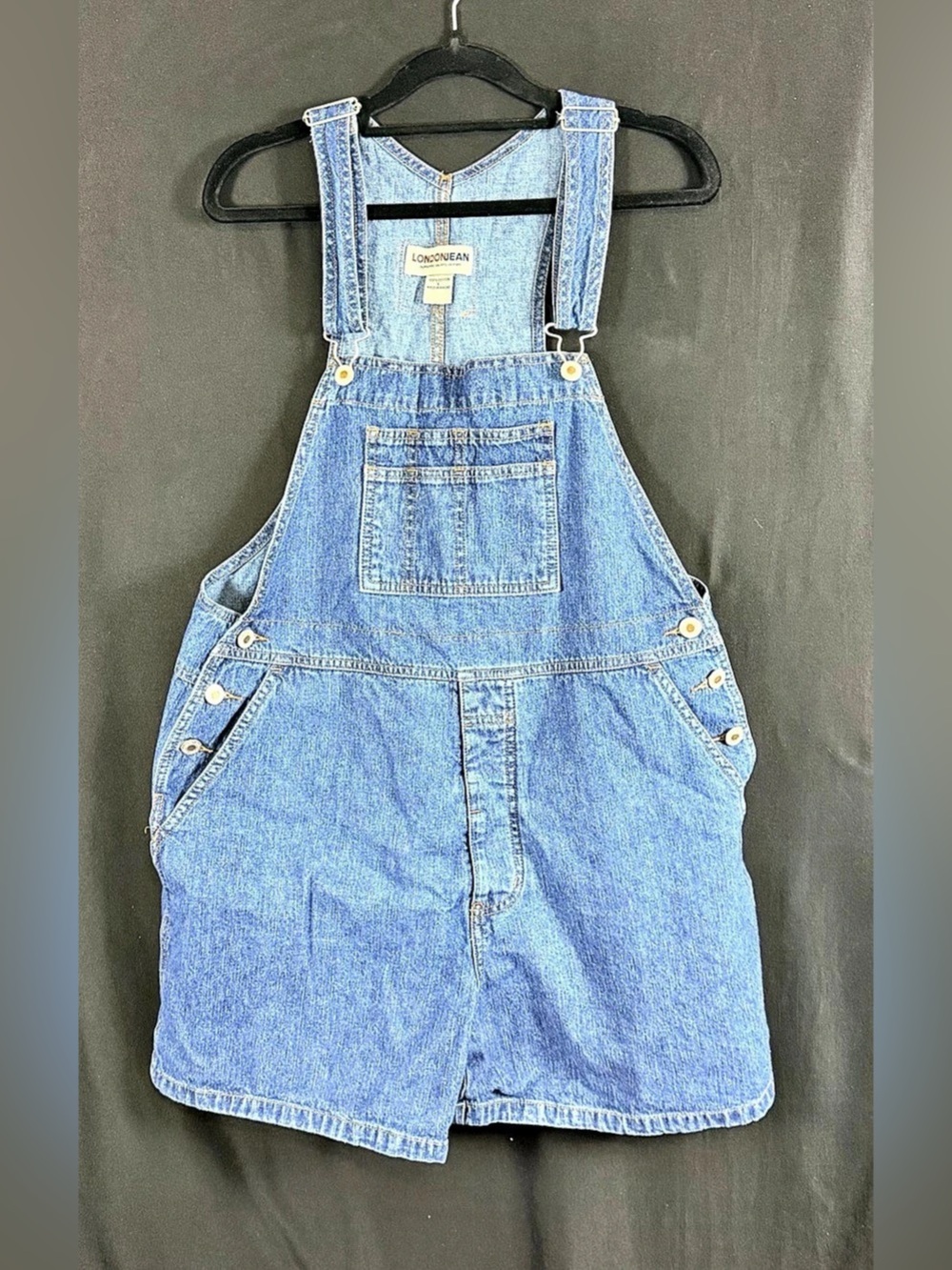 London Jean Denim Short Overalls in Blue